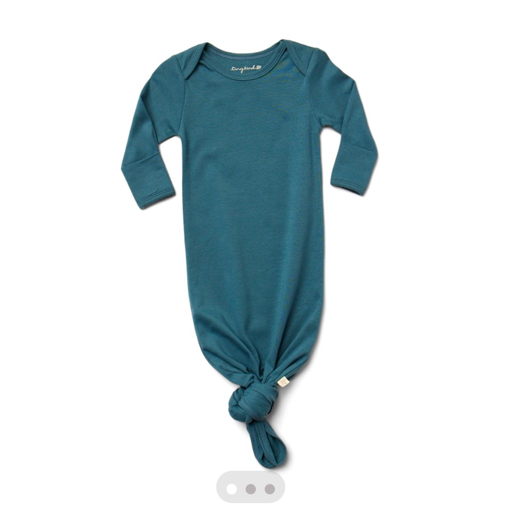 Tiny Kind Organic Cotton Infant Knotted Gown in Tapestry - 0-3 Months